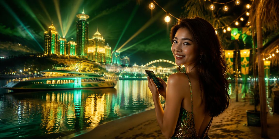 Pemain Malaysia bermain roulette kasino di Genting Highlands melalui telefon pintar